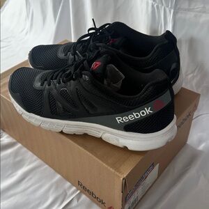Reebok Black Mesh Sneakers with White Soles
